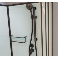 Душевая кабина Frank F409/1 M Black без крыши, 90 х 90 см, средний поддон, стекла матовые, профиль черный, 20063