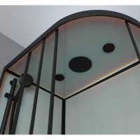 Душевая кабина Frank F412/1 L М Black, 120 х 80 см, средний поддон, стекла матовые, профиль черный, 20066
