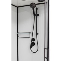 Душевая кабина Frank F412/1 R М Black, 120 х 80 см, средний поддон, стекла матовые, профиль черный, 20068