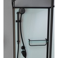 Душевая кабина Frank F412/1 R М Black без крыши, 120 х 80 см, средний поддон, стекла матовые, профиль черный, 20069