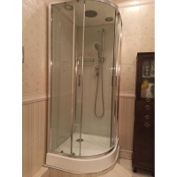 Душевая кабина Frank F408 М Brilliant, 80 х 80 см, низкий поддон, стекла матовые, профиль хром, 200777