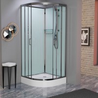 Душевая кабина Frank F400 М Brilliant без крыши, 100 х 100 см, низкий поддон, стекла матовые, профиль хром, 20081