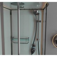 Душевая кабина Frank F412 М L Brilliant, 120 х 80 см, низкий поддон, стекла матовые, профиль хром, 20090