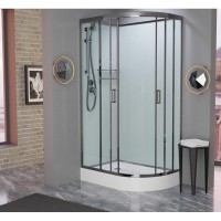 Душевая кабина Frank F412 L М Brilliant без крыши, 120 х 80 см, низкий поддон, стекла матовые, профиль хром, 20091