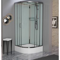 Душевая кабина Frank F400/1 М Brilliant 100 х 100 см, средний поддон, стекла матовые, профиль хром, 20096