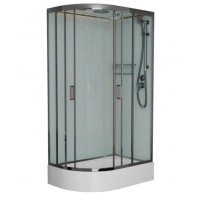 Душевая кабина Frank F412/1 L М Brilliant 120 х 80 см, средний поддон, стекла матовые, профиль хром, 20098