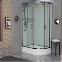 Душевая кабина Frank F412/1 L М Brilliant 120 х 80 см, средний поддон, стекла матовые, профиль хром, 20098