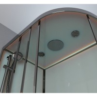 Душевая кабина Frank F412/1 L М Brilliant 120 х 80 см, средний поддон, стекла матовые, профиль хром, 20098