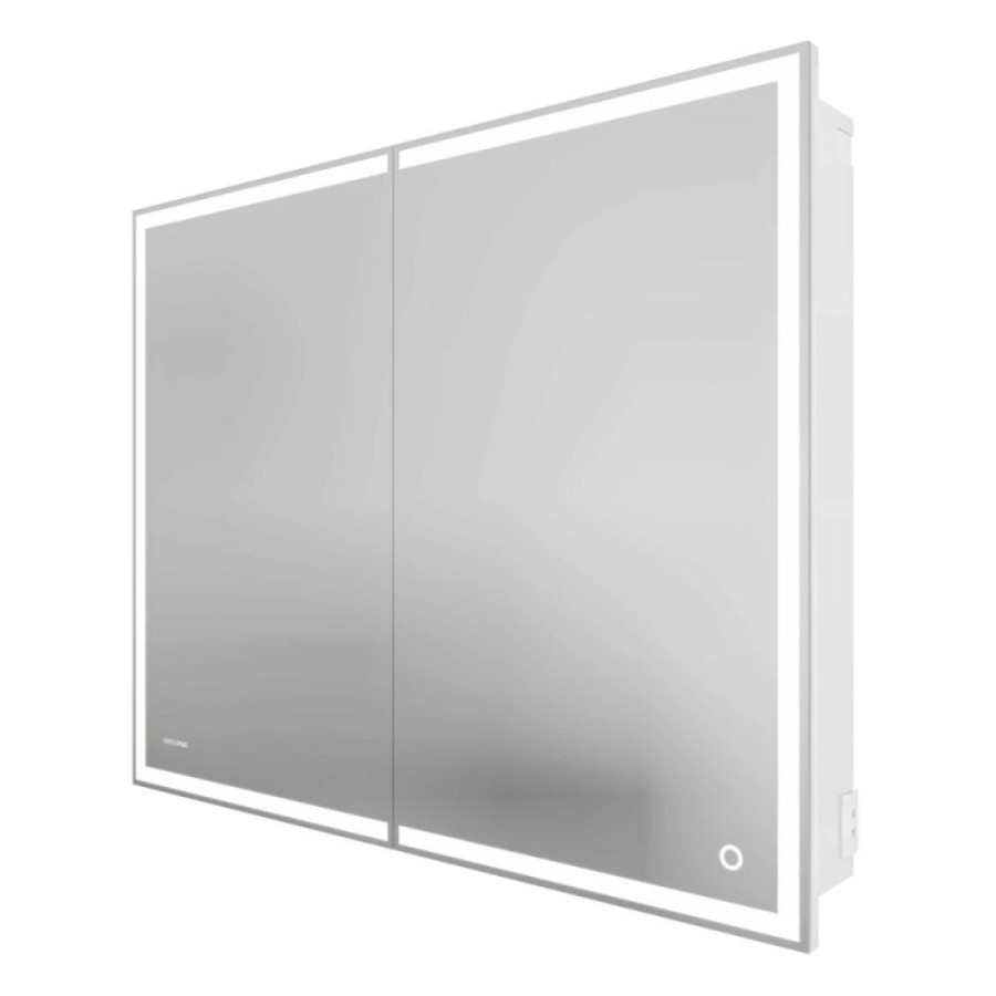Зеркальный шкаф Grossman Меркадо 201002, 100 см, с LED-подсветкой, цвет белый