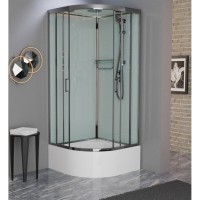 Душевая кабина Frank F409/2 М Brilliant 90 х 90 см, высокий поддон, стекла матовые, профиль хром, 20102