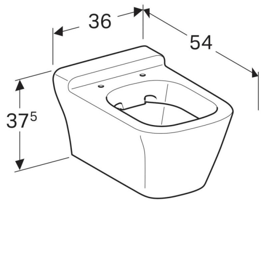 Подвесной унитаз Geberit MyDay 201460600 Rimfree, безободковый