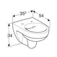 Подвесной унитаз Geberit Renova 203050000 Rimfree, безободковый