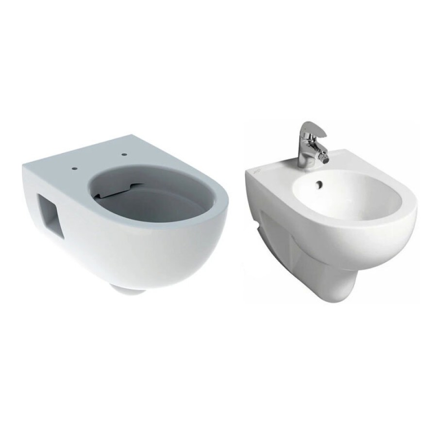 Комплект подвесного унитаза с биде Geberit Renova Nr.1 203070000/573025000 /233040000, белый