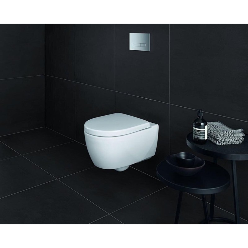 Подвесной безободковый унитаз Geberit iCon 204060000/574130000, крышка микролифт