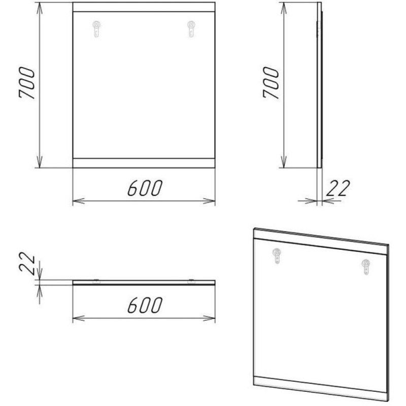 Зеркало Grossman Смарт 206005 60, 60 х 70 см, графит