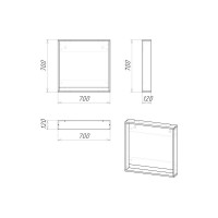 Зеркало Grossman Смарт-70, 207007, 70 х 70 см, с полкой, веллингтон/графит, 206007