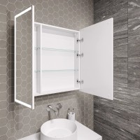 Зеркальный шкаф Grossman Меркадо 207008, 70 см, с LED-подсветкой, цвет белый