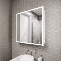 Зеркальный шкаф Grossman Меркадо 208010, 80 см, с LED-подсветкой, цвет белый
