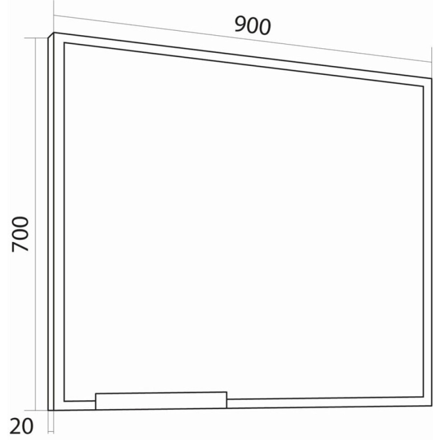 Зеркало Grossman Лофт 209001 90, 90 х 70 см, с полкой, черное