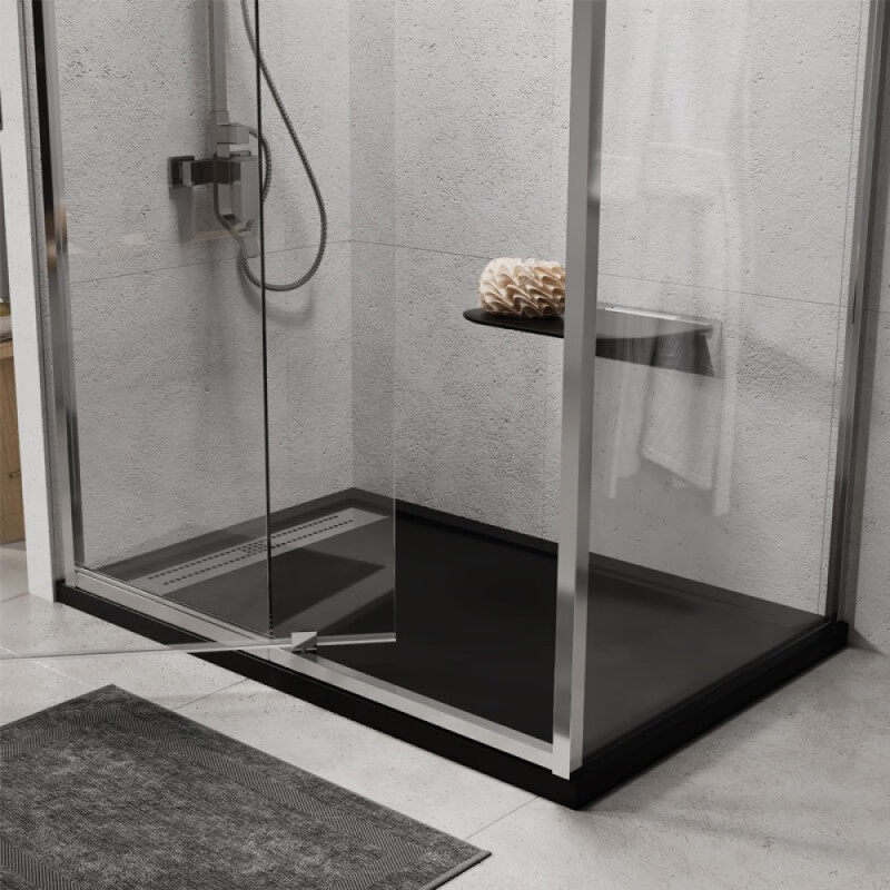 Душевой поддон WasserKRAFT Abens 20T 20T07, 120 х 90 см, черный матовый