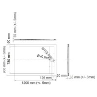 Душевой поддон WasserKRAFT Abens 20T 20T07, 120 х 90 см, черный матовый