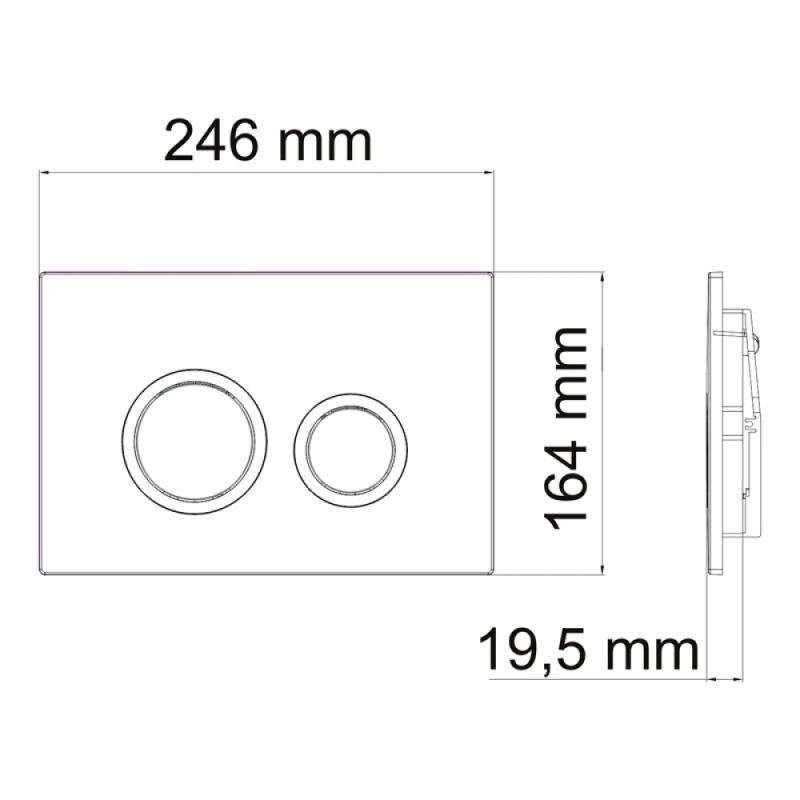Инсталляция для унитаза WasserKraft Abens 20TLT.010.ME.BL.CH01, декоративная стеклянная панель черная, механическая кнопка смыва хром