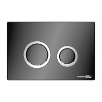Инсталляция для унитаза WasserKraft Abens 20TLT.010.ME.BL.PB01, декоративная стеклянная панель черная, механическая кнопка смыва черная, ободки хром
