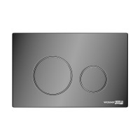 Инсталляция для унитаза WasserKraft Abens 20TLT.010.ME.BL.PB02, декоративная стеклянная панель черная, механическая кнопка смыва черная