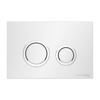 Инсталляция для унитаза WasserKraft Abens 20TLT.010.ME.WH.WH01, декоративная стеклянная панель белая, механическая кнопка смыва белая, ободки хром