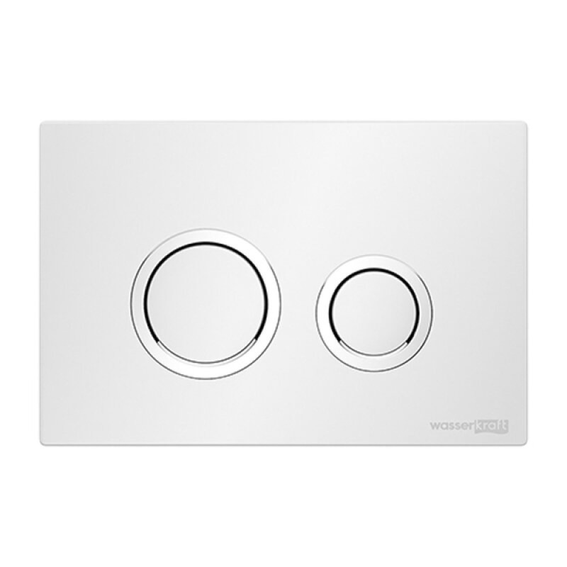 Инсталляция для унитаза WasserKraft Abens 20TLT.010.ME.WH.WH01, декоративная стеклянная панель белая, механическая кнопка смыва белая, ободки хром