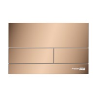 Инсталляция для унитаза WasserKraft Abens 20TLT.010.ME.WH.RG04, декоративная стеклянная панель белая, механическая кнопка смыва золото розовое