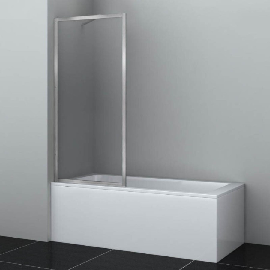 Стеклянная шторка на ванну WasserKraft Abens 20W, 80 х 160 см, стекло прозрачное, профиль никель, 20W01-80 BN Fixed WasserSchutz