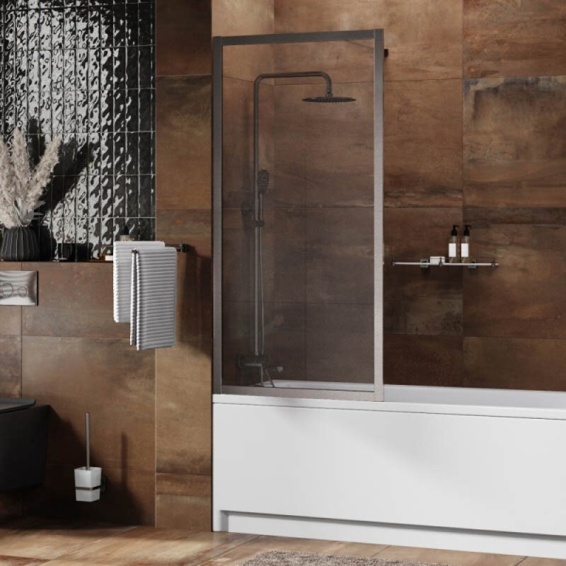 Стеклянная шторка на ванну WasserKraft Abens 20W, 80 х 160 см, стекло прозрачное, профиль никель, 20W01-80 BN Fixed WasserSchutz