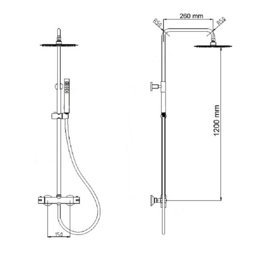 Термостатическая душевая система RGW Shower Panels SP-21, 21140121-01, хром