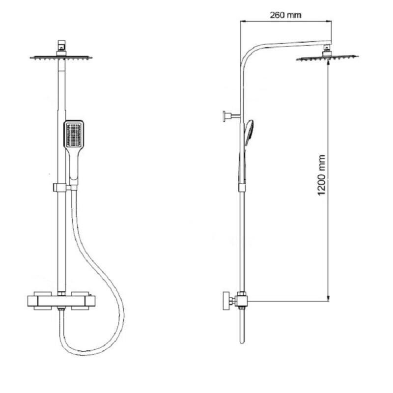 Термостатическая душевая система RGW Shower Panels SP-22, 21140122-01, хром