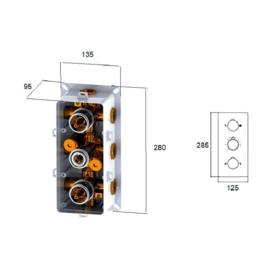 Смеситель RGW Shower Panels SP-41-03, 21140541-31, для душа термостатический, хром