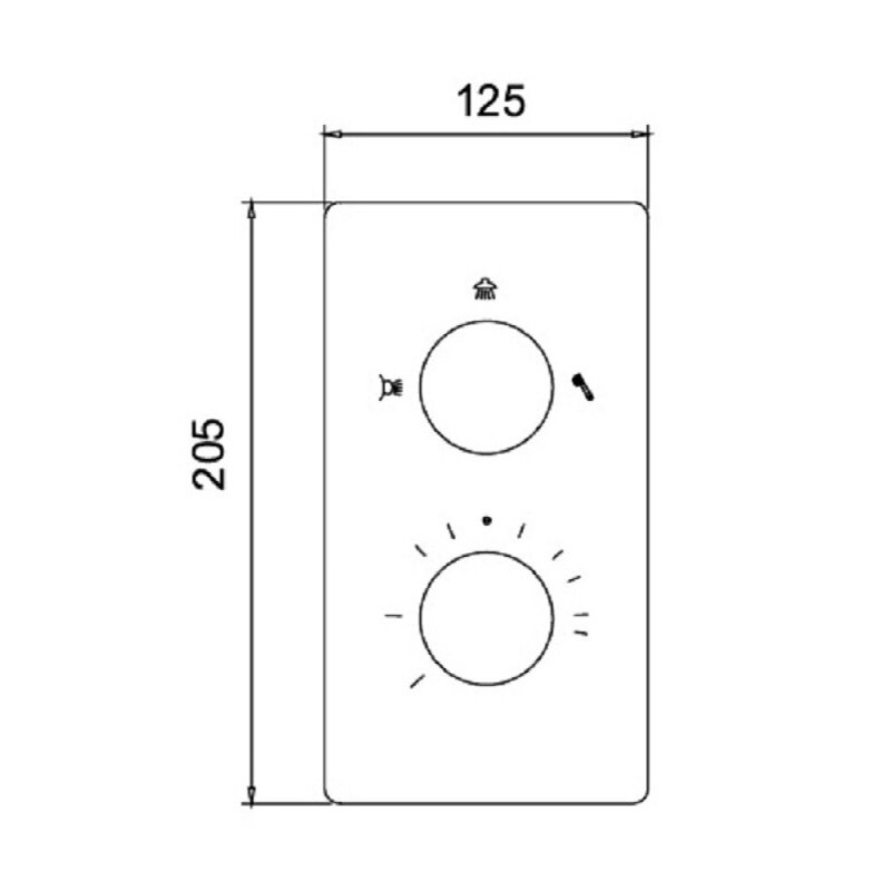 Смеситель RGW Shower Panels SP-42-01, 21140542-11, для душа термостатический, хром