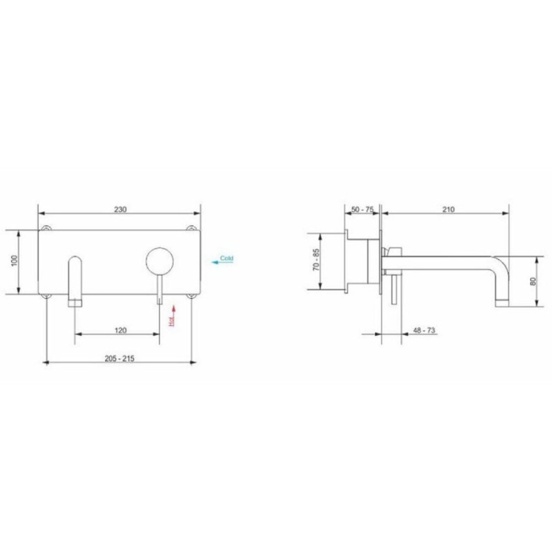 Смеситель RGW Shower Panels SP 45-10 B, 21140545-04, для раковины, черный