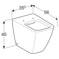 Приставной унитаз Geberit IT! 211910000, безободковый 35 x 56 x 40
