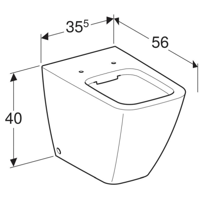Приставной унитаз Geberit IT! 211910000, безободковый 35 x 56 x 40