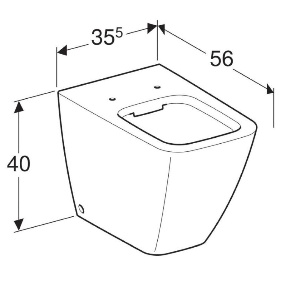 Приставной унитаз Geberit IT! 211910000, безободковый 35 x 56 x 40