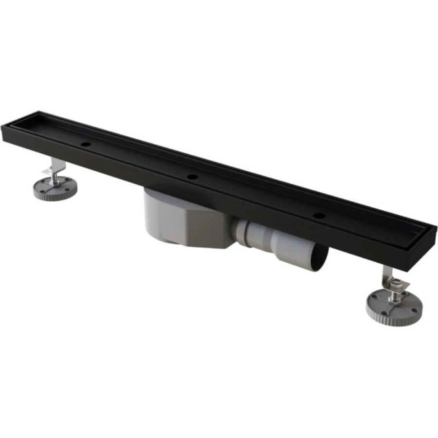 Дренажный канал RGW SDR-08B 21210810-014, 100 см, с решеткой под плитку, черный