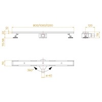 Дренажный канал RGW SDR-08B 21210810-014, 100 см, с решеткой под плитку, черный