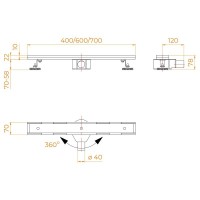 Дренажный канал RGW SDR-08B 21210860-014, 60 см, с решеткой под плитку, черный