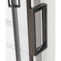 Душевая кабина Frank F412R Black без крыши, 120 x 80 см, низкий поддон, стекла прозрачные, профиль черный, 214014