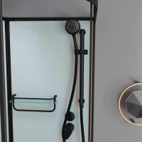 Душевая кабина Frank F412R Black без крыши, 120 x 80 см, низкий поддон, стекла прозрачные, профиль черный, 214015