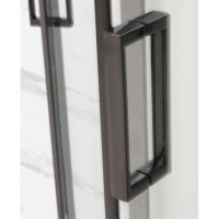 Душевая кабина Frank F412 L Black, 120 х 80 см, низкий поддон, стекла прозрачные, профиль черный, 214214