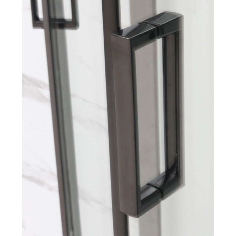 Душевая кабина Frank F412 L Black, 120 х 80 см, низкий поддон, стекла прозрачные, профиль черный, 214214