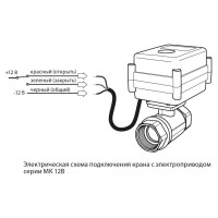 Кран шаровый с электроприводом Neptun MK 12В 1/2, 2167142