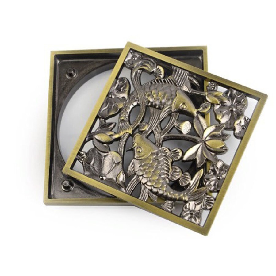 Решетка Bronze de Luxe Рыбы, 10 х 10 см, бронза, 21980